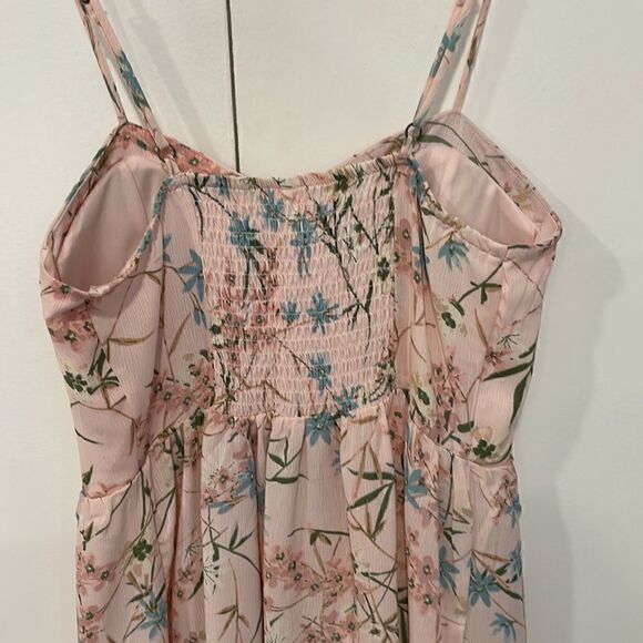 XHILARATION summer  pink floral short dress emipire waist corset top small - Picture 6 of 8